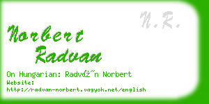 norbert radvan business card